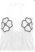 Top corto peplum con tirantes y escote floral en contraste blanco - Quierox - Tienda Online