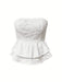 Top de tubo sin espalda con volantes y lazo jacquard Pariaura - Quierox - Tienda Online
