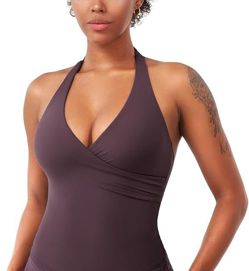 Top halter con cuello en V Elevine - Quierox - Tienda Online