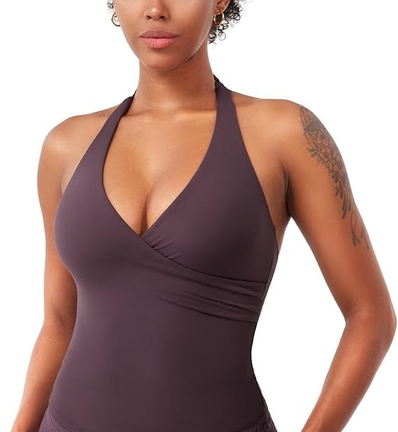 Top halter con cuello en V Elevine - Quierox - Tienda Online