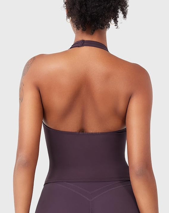 Top halter con cuello en V Elevine - Quierox - Tienda Online