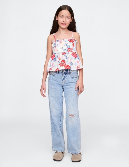 Top peplum con tirantes de lazo para niñas - Quierox - Tienda Online