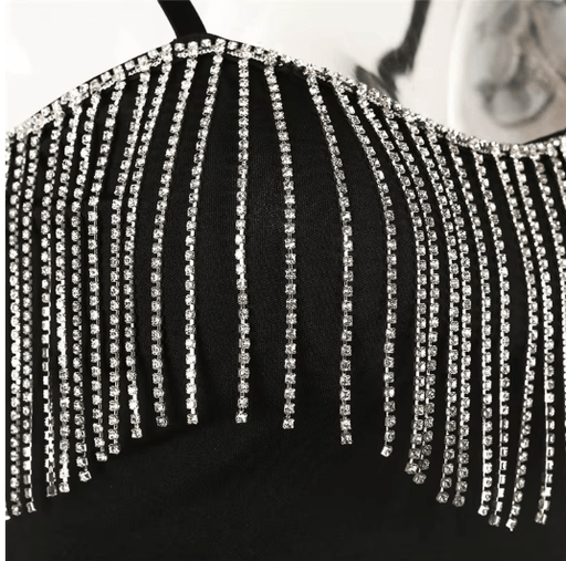 Tops cortos con borlas de diamantes para mujer, camisetas sin mangas, Bralette Sexy - Quierox - Tienda Online