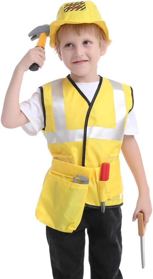 TopTie Disfraz de trabajador de construcción para niños, incluye chaleco, sombrero, bolsillo para cinturón y accesorios - Quierox - Tienda Online