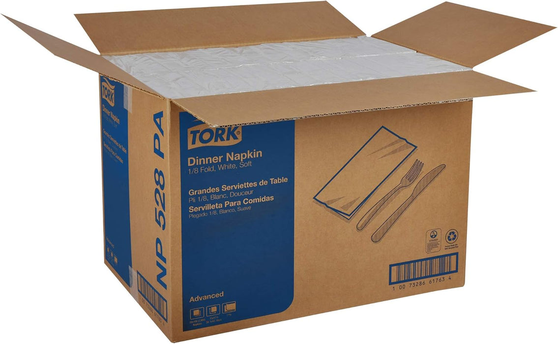 Tork Advanced NP528PA Servilleta de cena suave, 2 capas, 1/8 pliegue (caja de 28 paquetes, 100 por paquete, 2.800 servilletas) - Quierox - Tienda Online