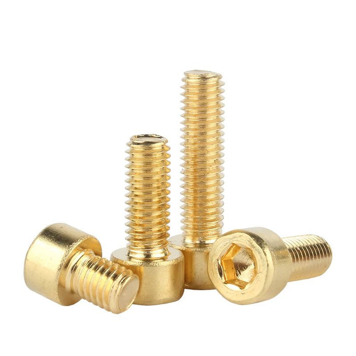 Tornillos de cabeza hueca hexagonal de latón puro DIN912, 20 unds, con cabeza de llave Allen - Quierox - Tienda Online