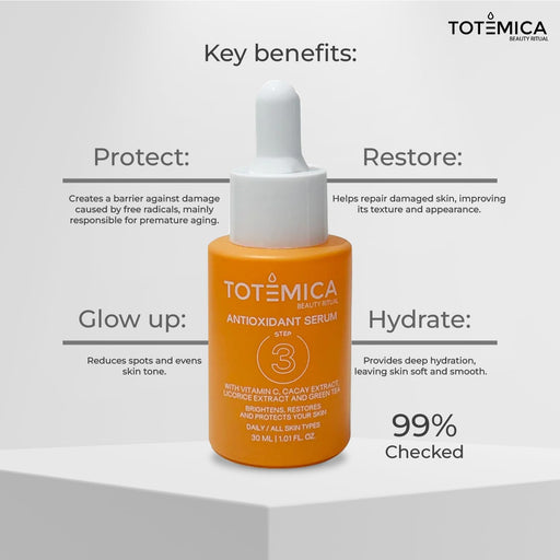 TOTEMICA Sérum facial con vitamina C hidratante y antioxidante para el rostro, 30ml - Quierox - Tienda Online