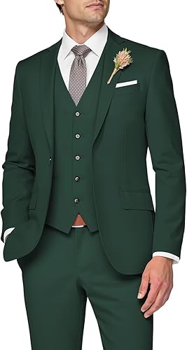 Traje de 3 piezas para hombre, corte ajustado, ideal para bodas. - Quierox - Tienda Online