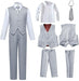 Traje de 4 piezas para niños, conjunto de chaleco y pantalones de ajuste delgado - Quierox - Tienda Online