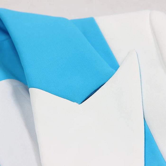 Traje de manga larga con bloques de color azul y blanco - Quierox - Tienda Online