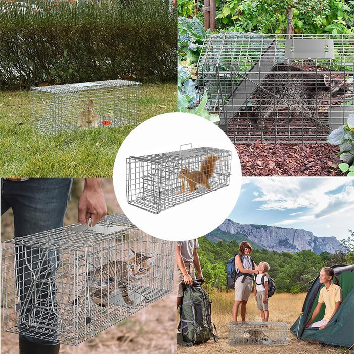 Trampa de Jaula de Animales Plegable de Acero 78 * 31 * 28 cm - Quierox - Tienda Online