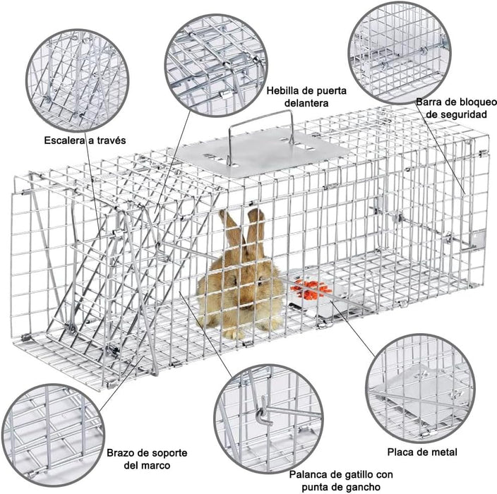 Trampa de Jaula de Animales Plegable de Acero 78 * 31 * 28 cm - Quierox - Tienda Online