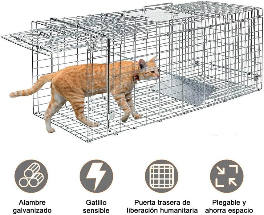 Trampa de Jaula de Animales Plegable de Acero 78 * 31 * 28 cm - Quierox - Tienda Online