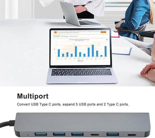 Transmisión de datos USB tipo C Hub, USB C Hub de aleación de aluminio para teléfonos - Quierox - Tienda Online