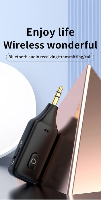 Transmisor y receptor de audio Bluetooth 5.1 con entrada AUX de 3,5 mm y adaptador inalámbrico de música estéreo - Quierox - Tienda Online