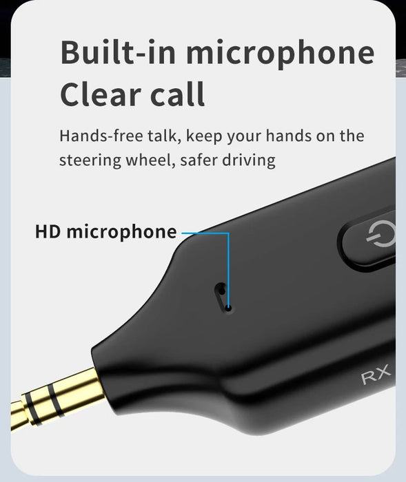 Transmisor y receptor de audio Bluetooth 5.1 con entrada AUX de 3,5 mm y adaptador inalámbrico de música estéreo - Quierox - Tienda Online