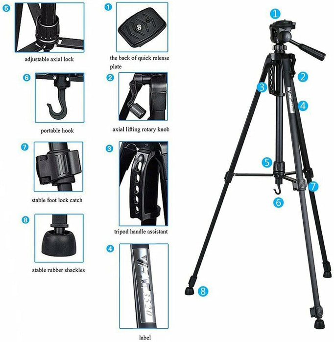 Trípode portátil plegable de aleación de aluminio WT 3520 para cámara de fotografía - Quierox - Tienda Online