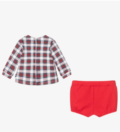 Tutto Piccolo Conjunto de pantalones cortos a cuadros rojos para niños - Quierox - Tienda Online