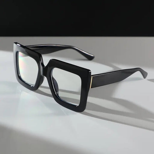 Un par de lentes cuadrados de marco grueso para mujer, elegantes y sencillos - Quierox - Tienda Online