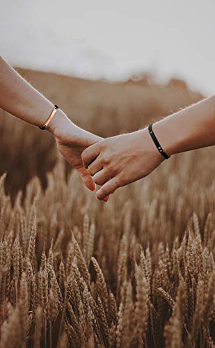 Un par de pulseras magnéticas para parejas, trenzadas con placa - Quierox - Tienda Online