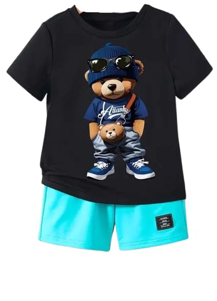 Una camiseta individual para niño con un estampado de oso genial - Quierox - Tienda Online
