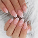Uñas postizas cortas estilo ataúd estilo uñas francesas en rosa claro - Quierox - Tienda Online