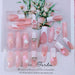 Uñas postizas cuadradas largas con punta francesa blanca, 24 unidades, diseño de flores y perlas - Quierox - Tienda Online