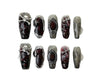 Uñas postizas góticas press on de glamour oscuro calaveras y estilo arte barroco - Quierox - Tienda Online