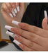 Uñas postizas largas, 24 unidades, diseño francés de ballet con forma de ataúd y mariposa - Quierox - Tienda Online
