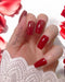 Uñas postizas press on rojo brillante estilo cuadradas - Quierox - Tienda Online