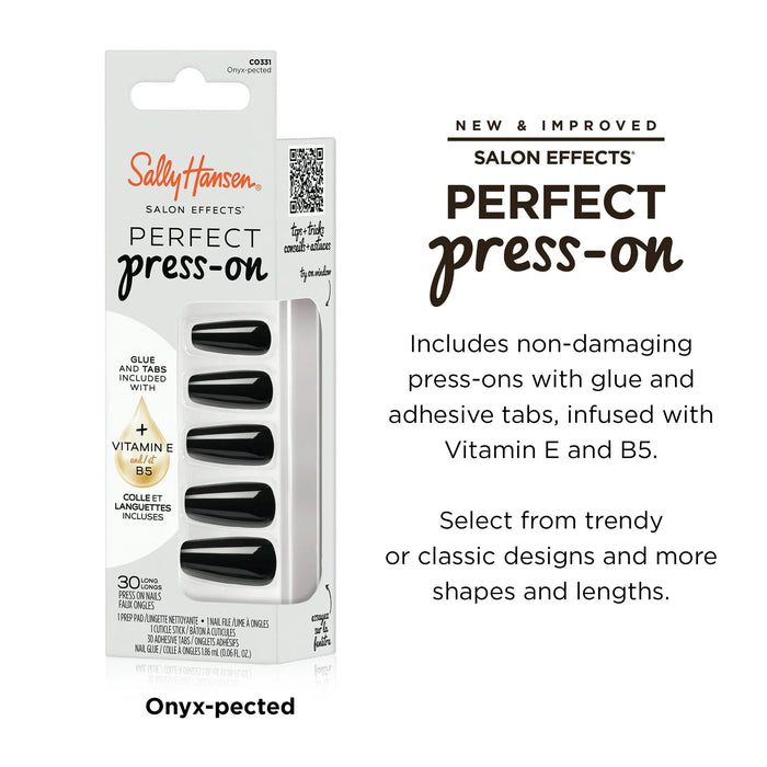 Uñas postizas Sally Hansen Salon Effects Perfect, con acabado ónix - Quierox - Tienda Online