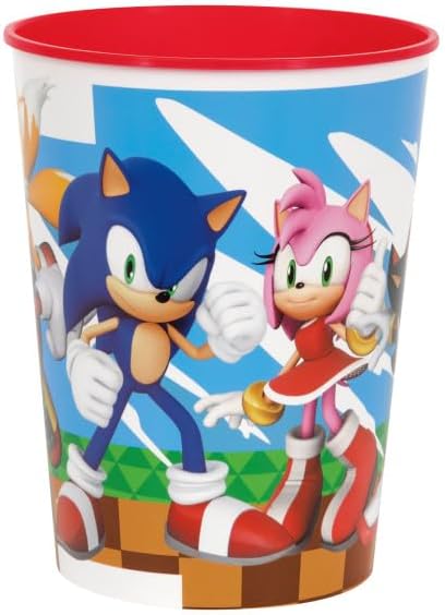 Unique El paquete de suministros para fiesta de cumpleaños de Sonic the Hedgehog incluye 6 vasos reutilizables de plástico de 16 onzas - Quierox - Tienda Online