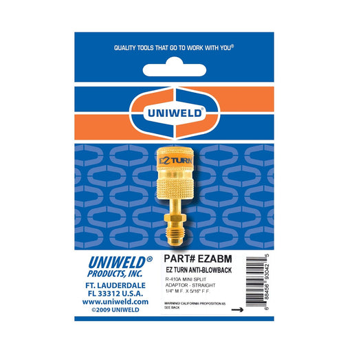 Uniweld Adaptador de manguera anti-soplado,13/16"L,Latón (EZABM) - Quierox - Tienda Online