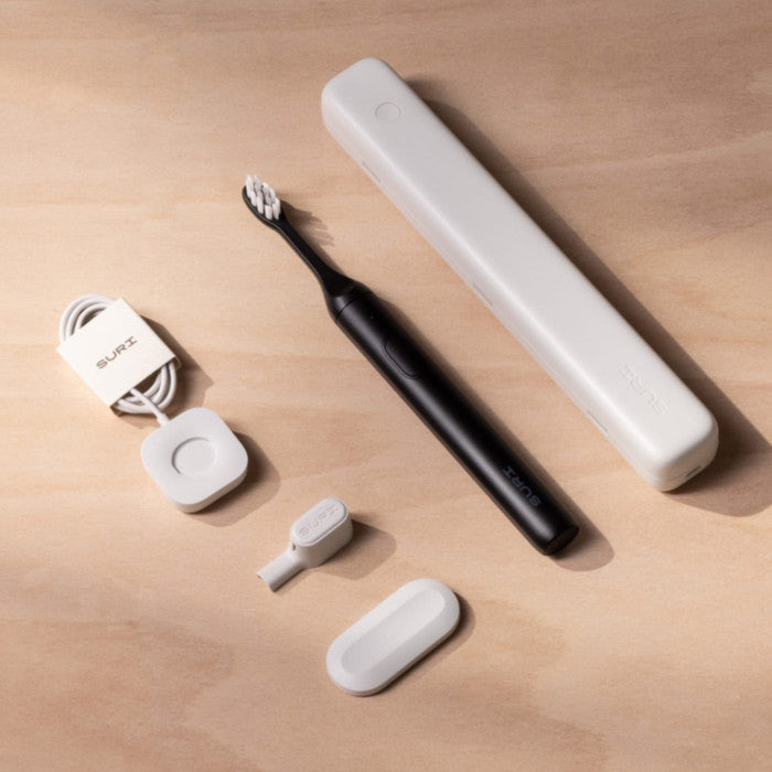 SURI 2.0 Cepillo de dientes eléctrico sónico con sensor de presión y estuche de viaje de limpieza UV