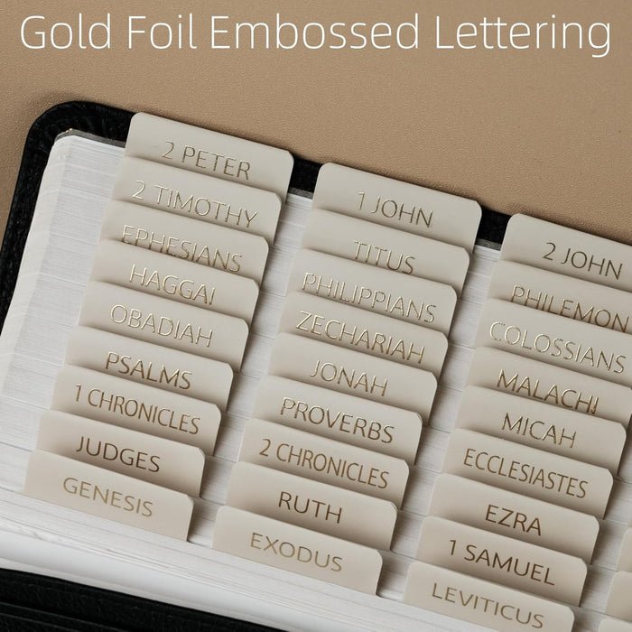 UPAFEXXI - Separadores laminados para Biblia con resúmenes de libros y letras en foil dorado - Quierox - Tienda Online