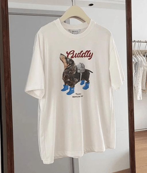 URBAN REVIVO Camiseta de manga corta con estampado de charcos para mujer - Quierox - Tienda Online