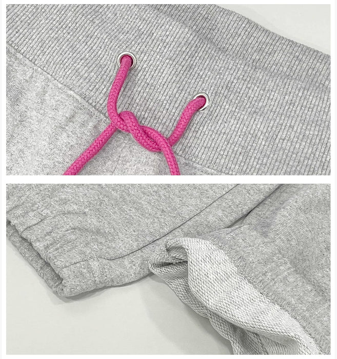 US Polo Assn Pantalones deportivos Essentials para mujer, gris jaspeado con estampado rosa brillante - Quierox - Tienda Online
