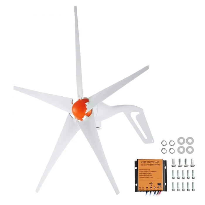 Aerogenerador VEVOR de 500 W, kit de 12 V, generador de energía eólica de 5 palas