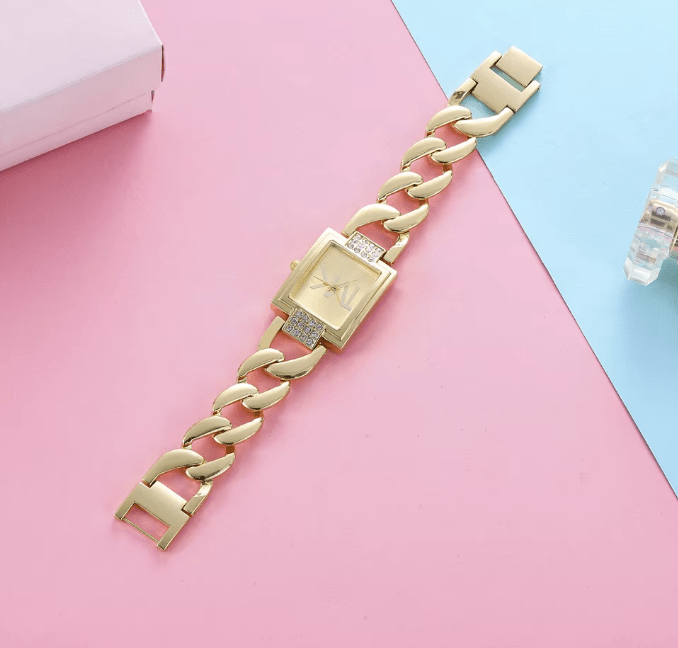 UTHAI W30 reloj de cuarzo con incrustaciones de diamantes cuadrados para mujer - Quierox - Tienda Online