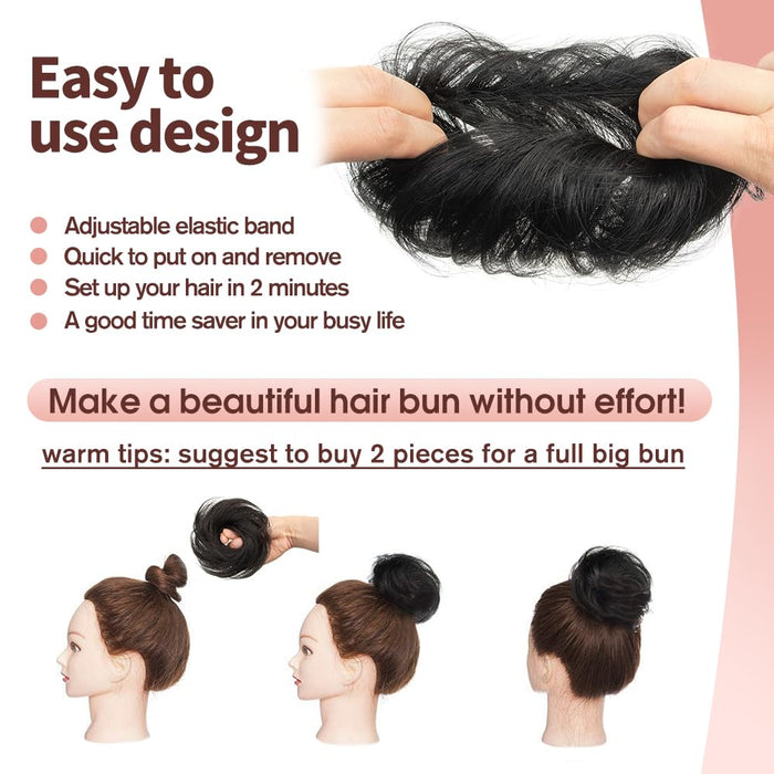 VADES 100% cabello humano original, moño desordenado, pieza de cabello humano real - Quierox - Tienda Online