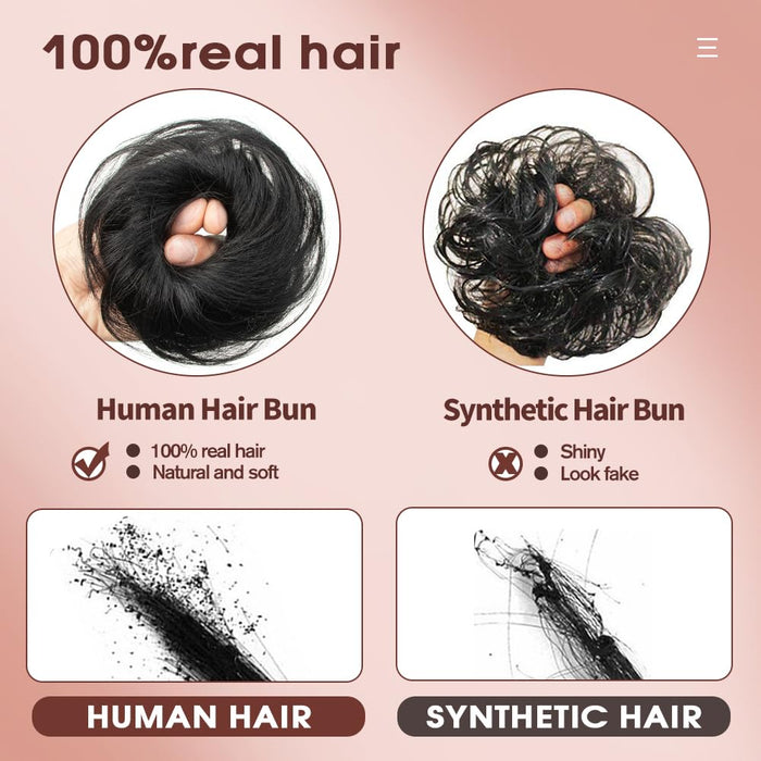 VADES 100% cabello humano original, moño desordenado, pieza de cabello humano real - Quierox - Tienda Online