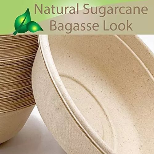 Vajilla desechable degradable, cuenco desechable de pulpa de caña de azúcar de 32oz, 75 uds - Quierox - Tienda Online
