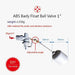 Válvula de bola de flotador equilibrada ABS, presión de 100 psi (1 "NPT) - Quierox - Tienda Online