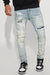 Vaqueros ajustados apilados con salpicaduras de pintura For It - Lavado claro - Quierox - Tienda Online