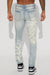 Vaqueros ajustados apilados con salpicaduras de pintura For It - Lavado claro - Quierox - Tienda Online