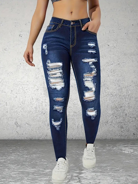 Vaqueros Ajustados de Alta Elasticidad para Mujer - Quierox - Tienda Online