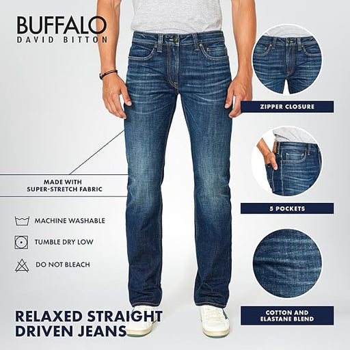 Vaqueros rectos y relajados Buffalo David Bitton para hombre - Quierox - Tienda Online