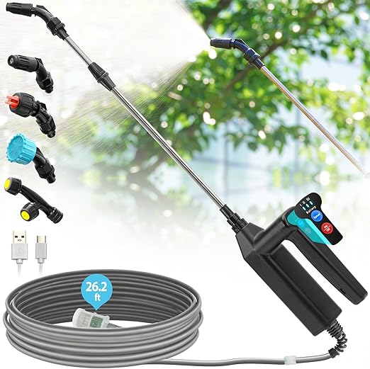 Varita de rociador con batería, varita telescópica de jardín de 32 pulgadas con 3 velocidades ajustables - Quierox - Tienda Online