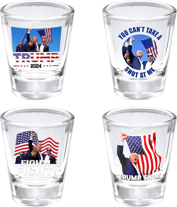 Vaso de chupito Trump de 45 ml - 2024 - (4 piezas) - Quierox - Tienda Online