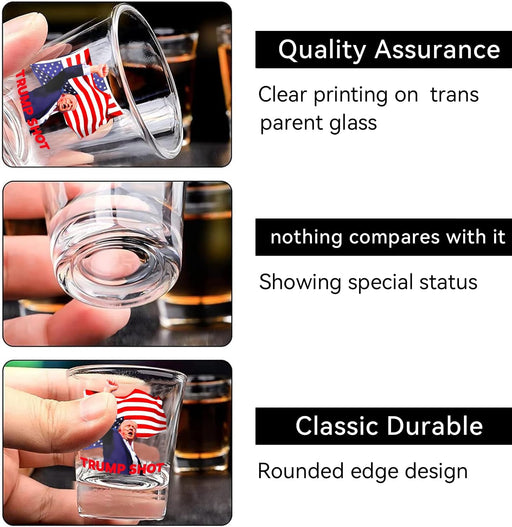 Vaso de chupito Trump de 45 ml - 2024 - (4 piezas) - Quierox - Tienda Online
